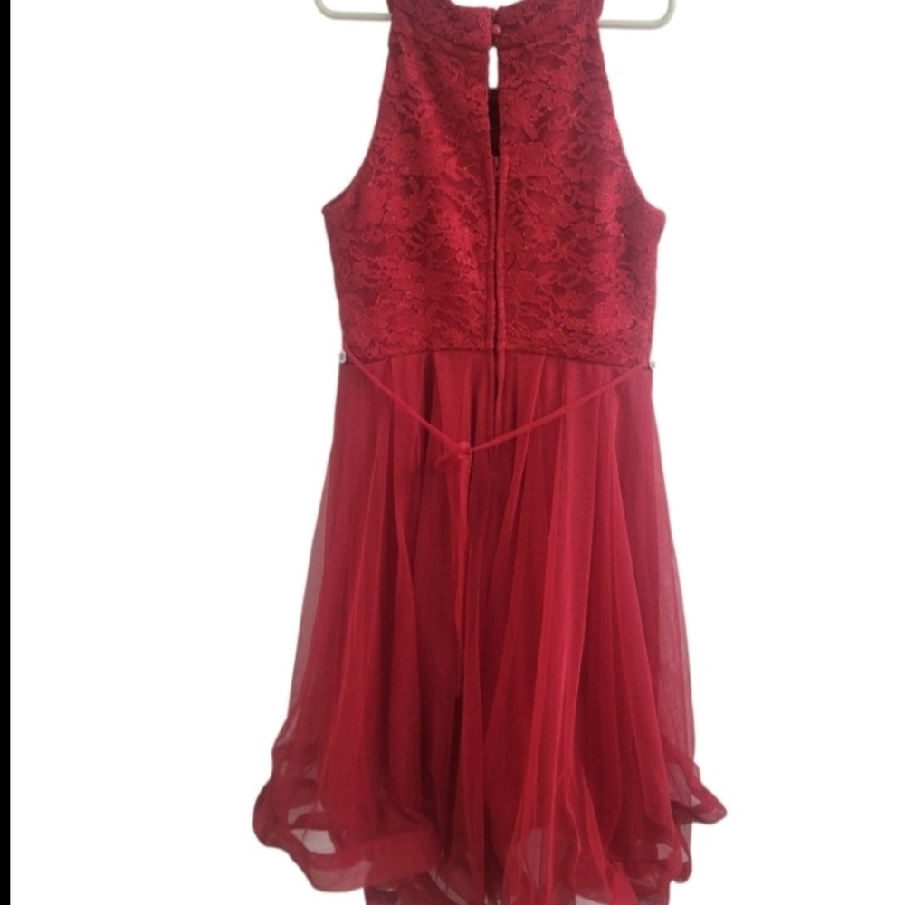 Girls Sz 12 Princess Sleeveless Speechless Lace Bodice Sparkly Embellish Waist - Picture 7 of 11